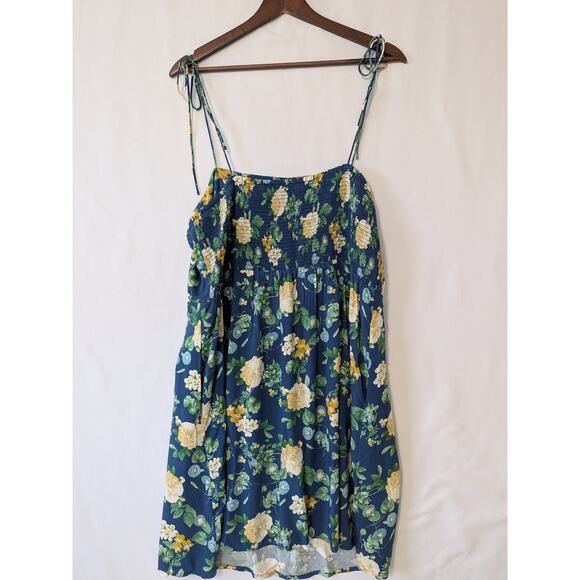 Old Navy Fit & Flare Tie-Strap Mini Dress Size XL Floral Square Neck Viscose New - Picture 4 of 8
